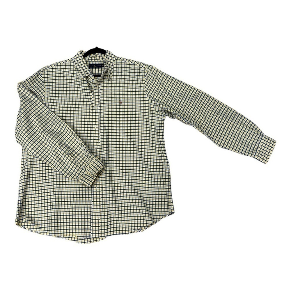 Polo Ralph Lauren Mens XL Shirt Stanton Classic Fit Blue Yellow Plaid - Picture 9 of 13